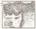 An 1873 German map of Asia Minor & Syria, with relief illustrating the Beqaa (El Bekaa) valley