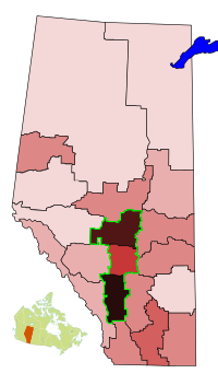The corridor consists of Alberta's three most densely populated census divisions and two largest cities.
