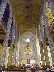 Interior of the Carmen church [ca] (1911-1913) in Barcelona