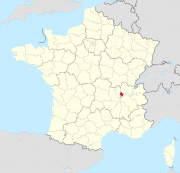 Lage des Departements Métropole de Lyon in Frankreich