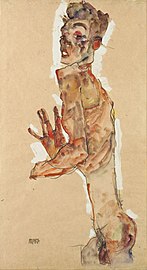 Egon Schiele, Self-Portrait with Splayed Fingers