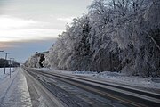 Frost on Route 265 in Deschaillons-sur-Saint-Laurent