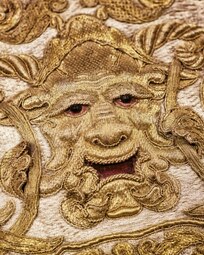 Baroque – grotesque on a saddle pad, 1600–1650, gold thread