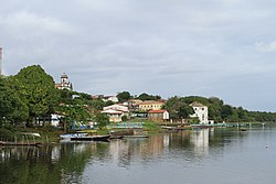 View of Jaguaripe from the Jaguaripe River