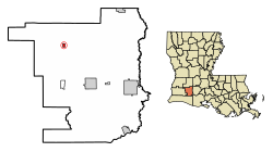 Location within Jefferson Davis Parish and Louisiana