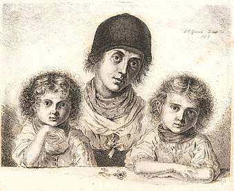 Farmer's wife from Egern with her daughters (1813)
