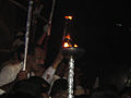 Lighting torch at Telangana Martyrs Memorial in connection with Telangana State formation in June 2014