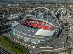 The new Wembley Stadium in London: one of the most controversial projects that Foster + Partners have been involved in.[39]