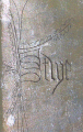 Graffito with a decorated capital letter