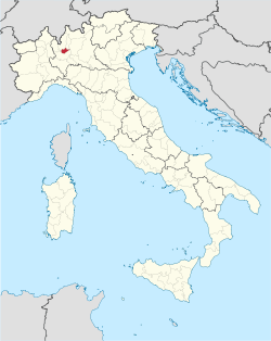 Map highlighting the location of the province of Monza and Brianza in Italy