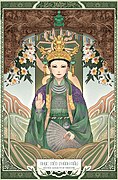 A portrait of the Fourth Mother Goddess of Mountain in the Lê dynasty's costumes. This painting is from the project Divine Portraits by Four Palaces - Tứ Phủ.