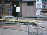 Flood waters from the Sheep River in Okotoks rush into the local campground (June 20, 2013).