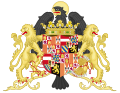 The Eagle of Saint John and two lions, in an ornamented version of the coat of arms of Joanna I of Castile.