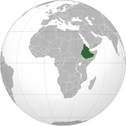 Location of Ethiopia with autonomous Eritrea