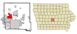 Location of Johnston, Iowa