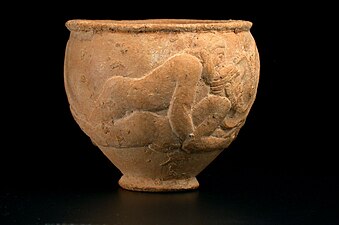 Anal sex between two males. Drinking cup. Greek; archaic period. 550-500 BCE
