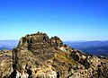 View of Castle Peak's summit, from terminus of the Castle Peak Summit Trail.
