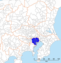 23 Bezirke Tokios (東京23区 Tōkyō nijūsan ku; 9,3 Mio. Einwohner, 2015)
