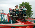 Motorbike roller coaster, a specially designed coaster with seats that are like motorbikes