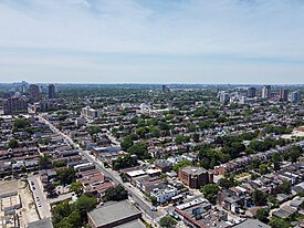 Aerial view of Wallace Emerson from Bloor