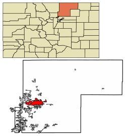 Location of the City of Greeley in Weld County, Colorado