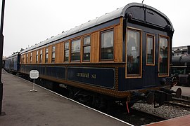 Salon­wa­gen der Chi­ne­si­schen Ost­bahn, Russisches Eisenbahnmuseum in Sankt Petersburg, Russland