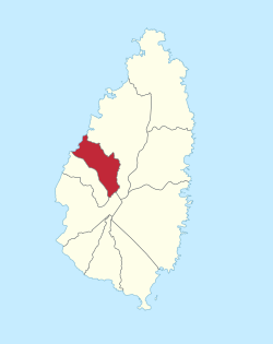 Location of Anse la Raye District within Saint Lucia