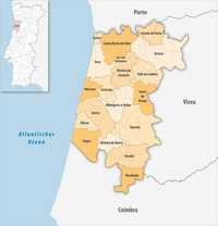 Karte des Distrikts Distrikt Aveiro