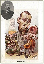 Friendly caricature of members of the Academy of Medicine designed by Hector Moloch [fr] and published in the journal Chanteclair in 1910