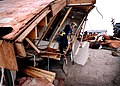 North Topsail Beach, September 6, 1996 — An Urban Search and Rescue (USAR) Team inspects damaged and destroyed homes for reportedly missing people in the aftermath of Hurricane Fran