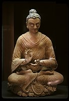 Seated Buddha, Fondukistan. National Museum of Afghanistan.[13]