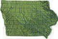 Image 35Topography of Iowa, with counties and major streams (from Iowa)