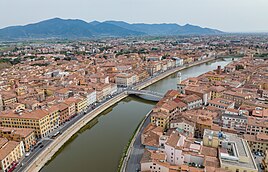 Historic centre of Pisa on the Arno