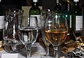 Wine glasses and other glass tableware