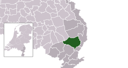 Highlighted position of Peel en Maas in a municipal map of Limburg