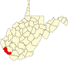 State map highlighting Mingo County