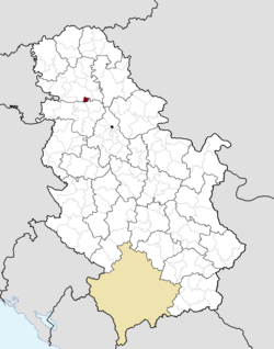 Location of the municipality of Sremski Karlovci within Serbia