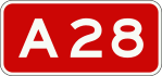 A28 motorway shield}}