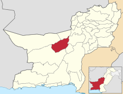 Karte von Pakistan, Position von Distrikt Kharan hervorgehoben
