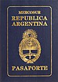 Front cover of a machine-readable, non-biometric Argentine passport issued until 2012