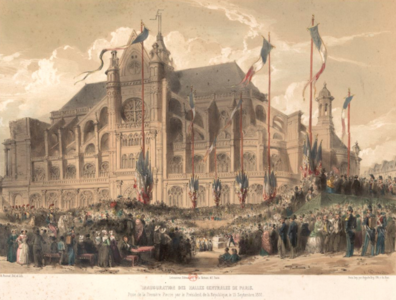 Grundsteinlegung des Pavillon des Halles durch den Président de la République (Louis-Napoléon Bonaparte) am 15. Septembre 1851
