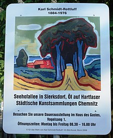 Schmidt-Rottluff, Seehofsallee in Sierksdorf, date unknown; from poster on an information table in Chemnitz