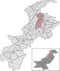 Swat District (red) in Khyber Pakhtunkhwa