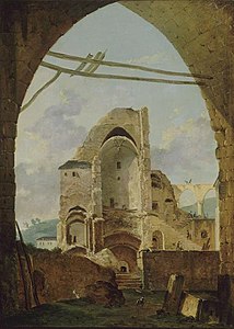 Der Abriss der Abtei Montmartre, Gemälde von Louis-Gabriel Moreau
