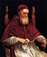 Titian Portrait of Pope Julius II. 99 × 82 cm.