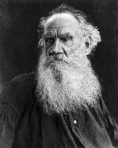 Leo Tolstoy with a large beard and moustache