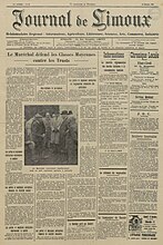 Front page of the Journal de Limoux, 19 October 1941