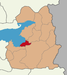 Map showing Edremit District in Van Province