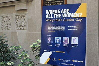 West Virginia University's gender gap panel sign