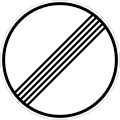 Zeichen 282 Ende sämtlicher streckenbezogen­er Geschwindigkeits­beschränkungen und Überholverbote